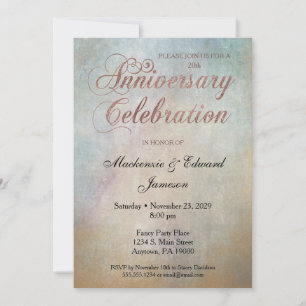 Aquarell-Roségold-Jubiläums-Party-Einladung Einladung