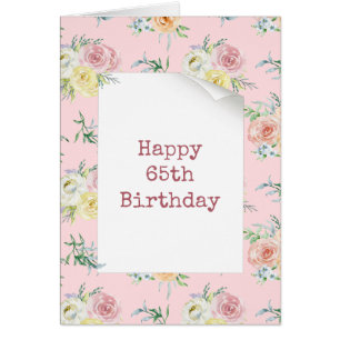 Aquarell-Rosen 65. Geburtstag