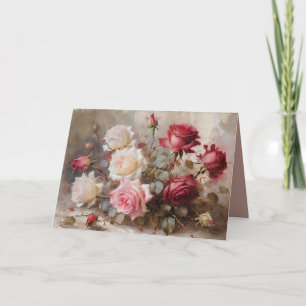 Aquarell-Rosen Blanko Individualisierbar Karte