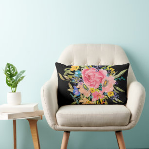 Aquarell-Rosen-Blumenstrauß Lendenkissen