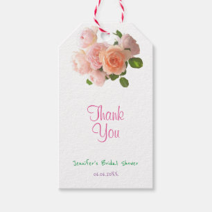 Aquarell-Rosen Handschrift Danke-Text Modern Geschenkanhänger