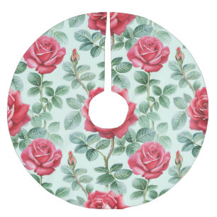 Aquarell-Rosen: Nahtlose florale Illustration. Polyester Weihnachtsbaumdecke