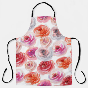 Aquarell-Rosen: Nahtloses florales Muster. Schürze