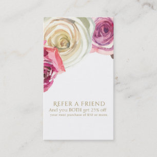 Aquarell-Rosen Rosa Weiß Floral Empfehlen Sie eine Empfehlungskarte