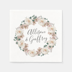 Aquarell-Rosen und -Orchideen personalisierte Hoch Serviette