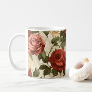Aquarell-Rosengarten Kaffeetasse