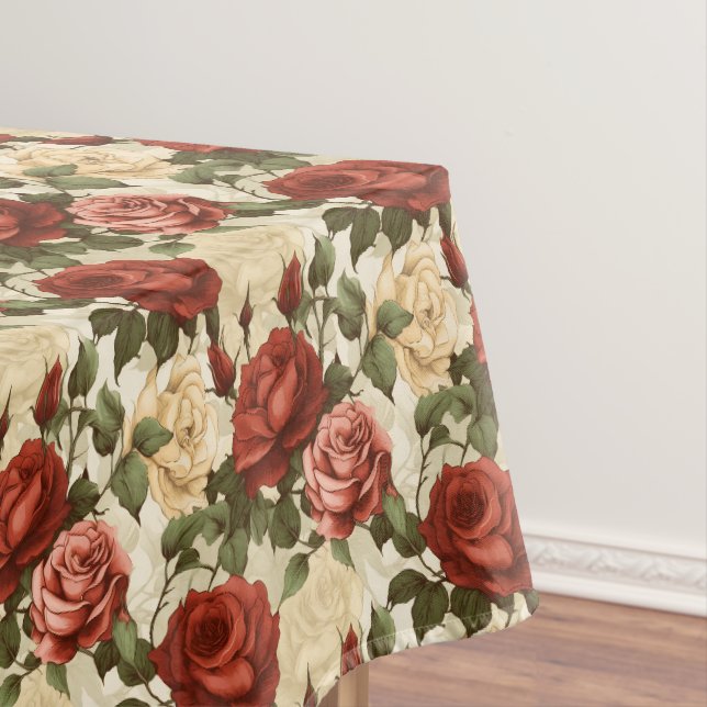 Aquarell-Rosengarten Tischdecke (Beispiel)