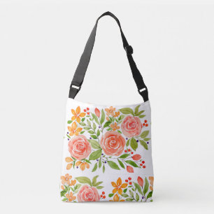 Aquarell-Rosenstrauß-Tasche Tragetaschen Mit Langen Trägern