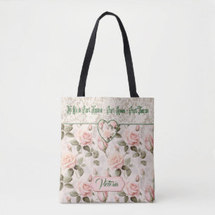 Aquarell-Rosérot und Spitzenrose Florale Braut Tasche