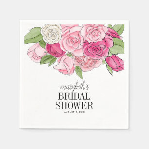 Aquarell Roses Brautparty Papa Napa Serviette