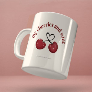 Aquarell-Rot-Kirsche-Herz-Tasse Kaffeetasse