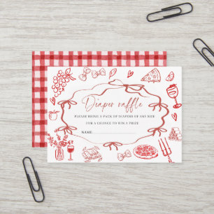 Aquarell-Rot-Pasta-Sonderlieferung Baby Shower Visitenkarte