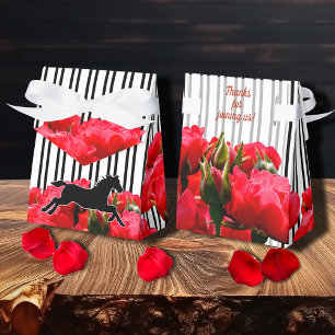 Aquarell Rot Rosen Derby Pferd Streifen Zelt Geschenkschachtel
