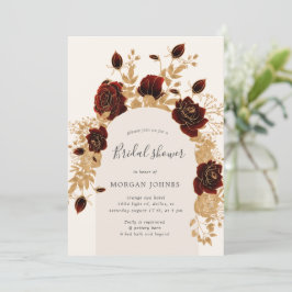 Aquarell Rote Rose Brautparty laden Einladung