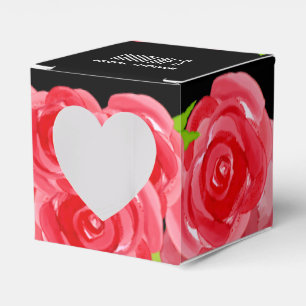 Aquarell-Rote-Rosen-Blumen-Quadrat Geschenkschachtel