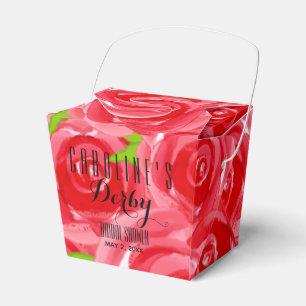 Aquarell-Rote-Rosen-Blumen-Take-Out Geschenkschachtel