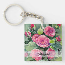 Aquarell Rote Rosen Personalisiert