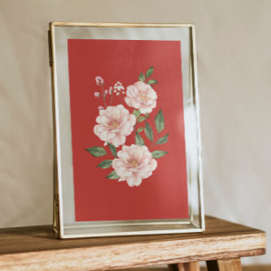 Aquarell rote Rosen Poster