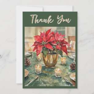 Aquarell Rote Weihnachtsstern-Weihnachtsgeschenk Dankeskarte