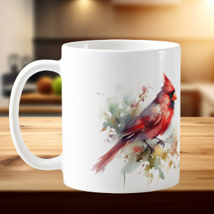 Aquarell Roter Kardinal Kaffeetasse