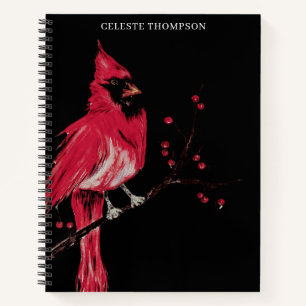 Aquarell Roter Kardinal Personalisieren Notizbuch