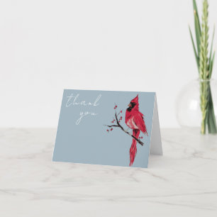 Aquarell Roter Kardinal Trauer Danke Karte