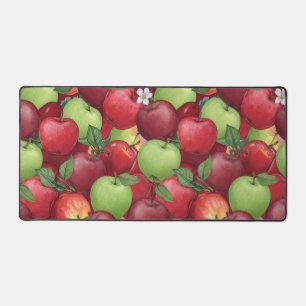 Aquarell Roter und Grüner Apfelernte Schreibtischunterlage