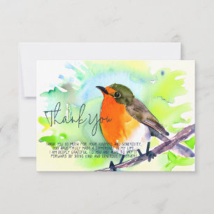 Aquarell-Rotkehlchen individuell anpassbar Karte