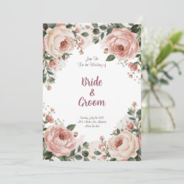 Aquarell-Rouge Pfingstrose Cremige Rose Baby-Breat Einladung