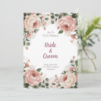 Aquarell-Rouge Pfingstrose Cremige Rose Baby-Breat Einladung