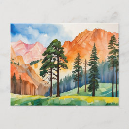 Aquarell Ruhige Berge Berge Ringzeit Landschaft Postkarte