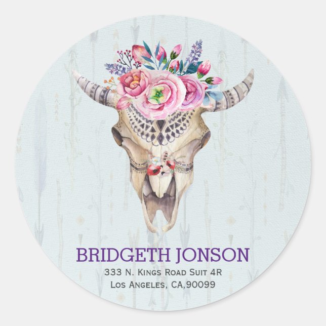 Aquarell Runder Aufkleber (Vorderseite)