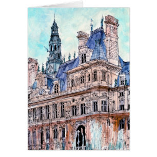 Aquarell Rustic Hotel de Ville der