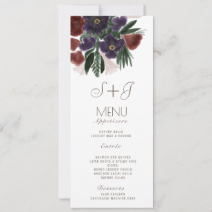 Aquarell Rustikale Botanik Flora Bouquet - Menü Feiertagskarte