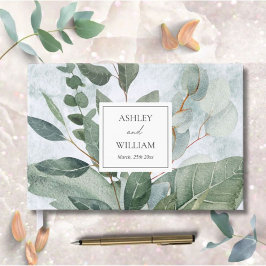 Aquarell Rustikale Landschaft Sage Wedding Gästebu Gästebuch