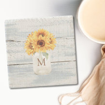 Aquarell Rustikale Sonnenblume Bouquet im Mason Ja