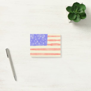 Aquarell-rustikale USA-amerikanische Flagge Post-it Klebezettel
