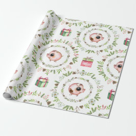 Aquarell-rustikale Weihnachtsschweine Geschenkpapier