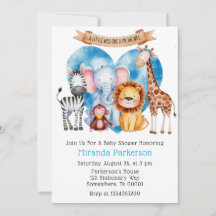 Aquarell Safari Animals Boy Baby Dusche