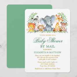 Aquarell Safari Tiere Gold Dusche by Mail Einladung