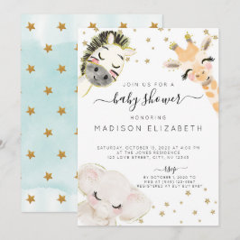 Aquarell Safari Tiermassage Einladung