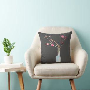 Aquarell-Sakura rosa Kirschblüte Kissen
