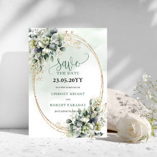 Aquarell Salbeigrüne Foliage Save The Date