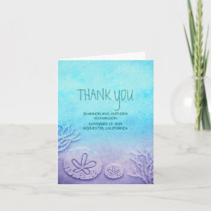 Aquarell Sand-Dollar Strand Hochzeit Danke