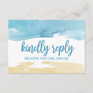 Aquarell Sand und Meer Hochzeitswebsite RSVP Einladung