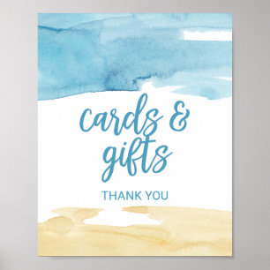 Aquarell Sand und Meer Karten und Geschenke Schild
