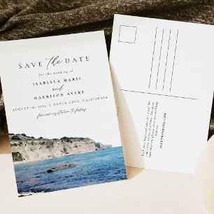 Aquarell Santa Cruz Kalifornien Strand Skyline Postkarte