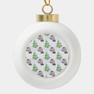 Aquarell Santa Vogel gezeichnet Keramik Kugel-Ornament