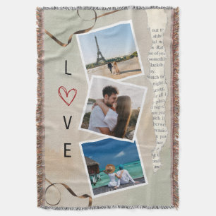 Aquarell-Schabblatt-Liebesfoto-Design Decke