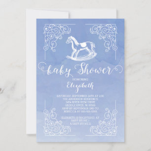 Aquarell-Schaukelpferd-Baby-Shower-Einladung Einladung